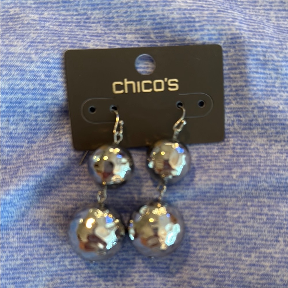 Chico's Metallic Sphere Drop Earrings